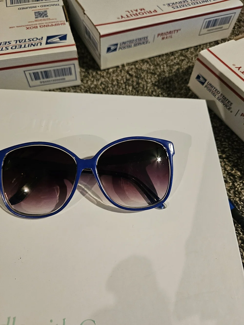 Foster Grant Blue Frame Sunglasses with Gradient Lenses